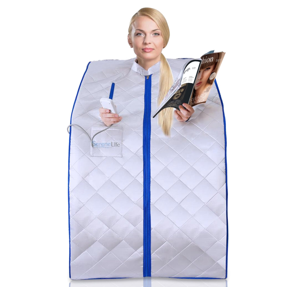 Portable Infrared Sauna for Detox, 1050W Heated Foot Pad, Silver