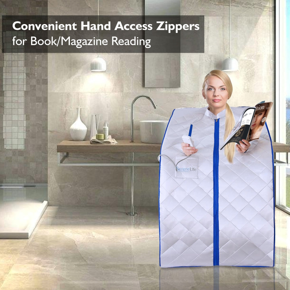 Portable Infrared Sauna for Detox, 1050W Heated Foot Pad, Silver