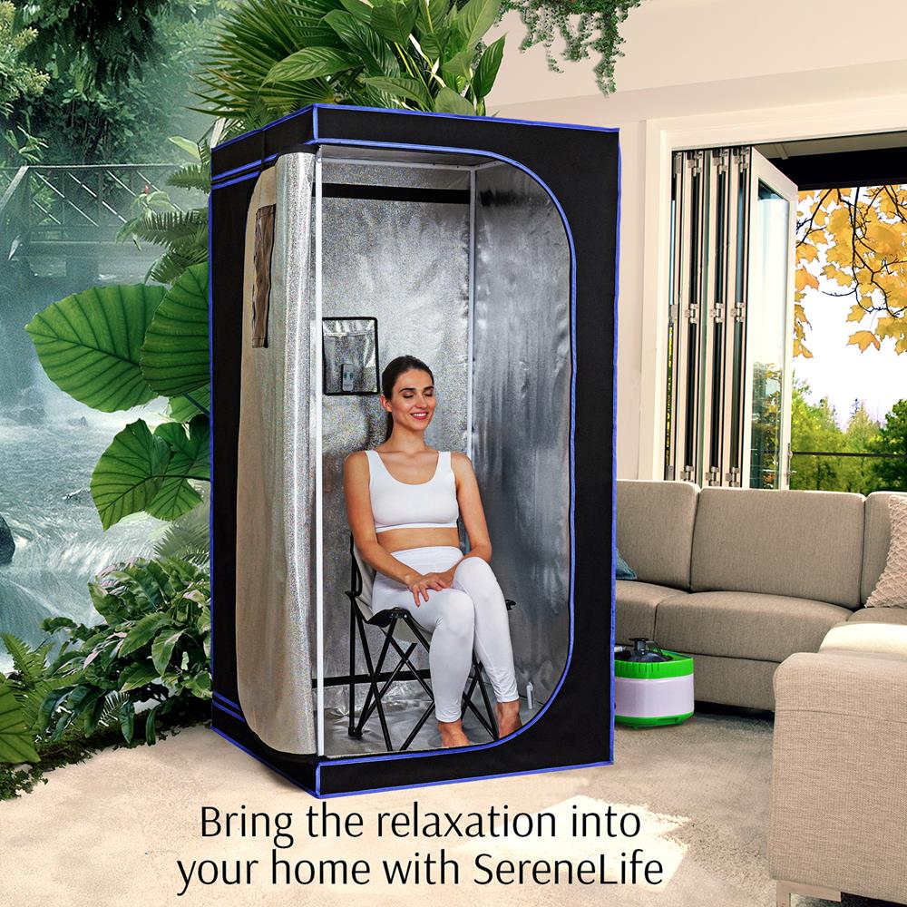 Portable Home Sauna for Detox, 4L Steamer, Folding Chair, Gray