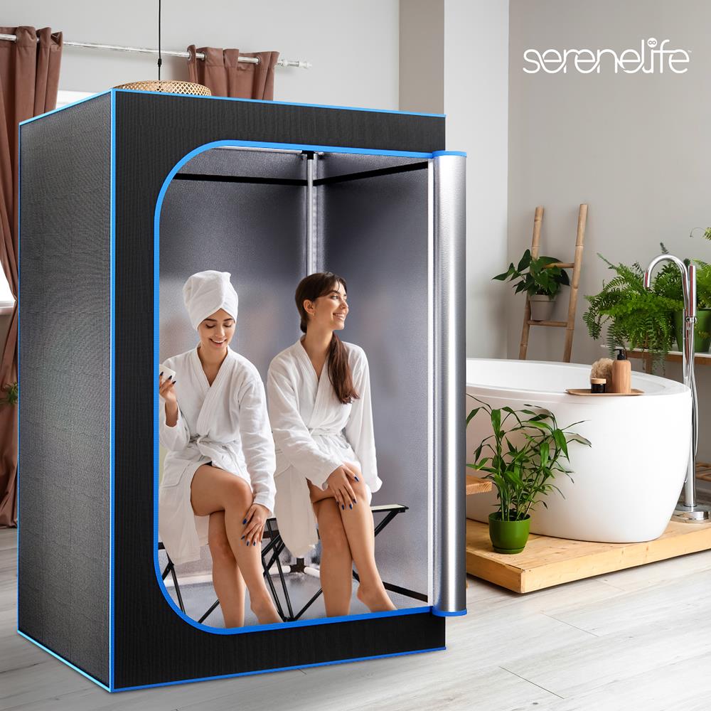 Portable 2-Person Sauna Tent, Detox & Relax, 4L Steamer, 2 Chairs, Black
