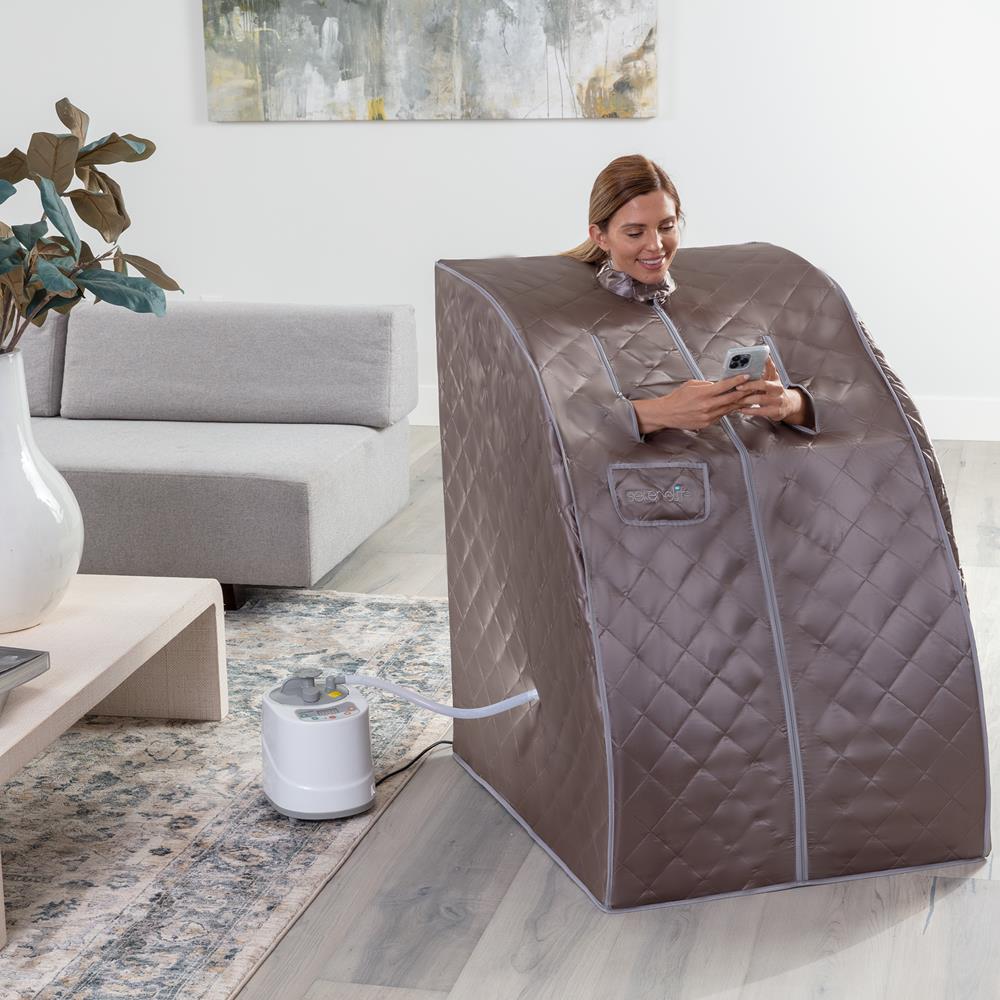 Portable Steam Sauna- One-Person Sauna For Detox & Weight Loss (Gray)