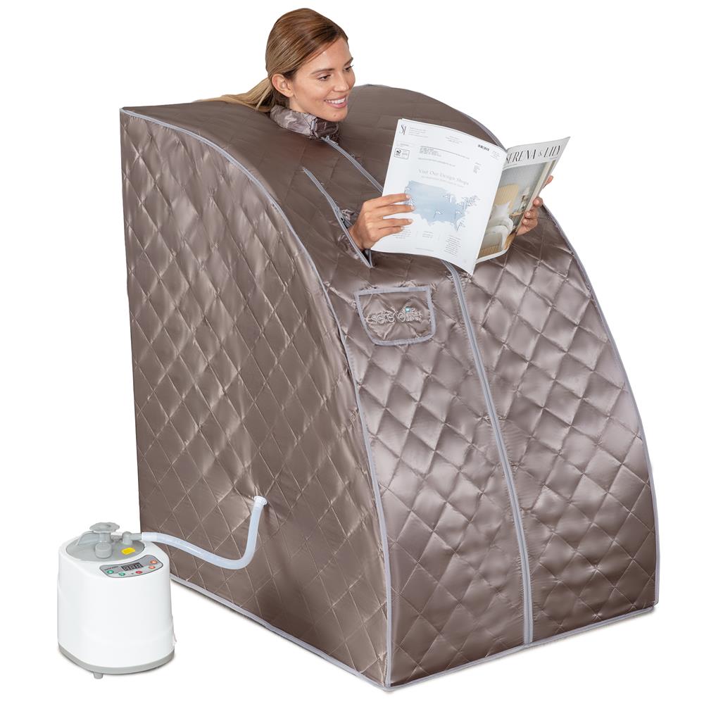 Portable Steam Sauna- One-Person Sauna For Detox & Weight Loss (Gray)