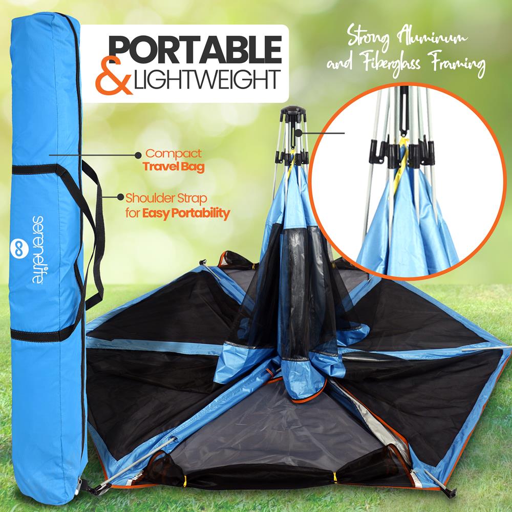 Portable And Foldable Playpen - Lightweight, Easily Collapsible, Play Yard Crib For Indoor & Outdoor Use, For Baby Or Toddler With 6 Panel Playpen Mattress (Blue)