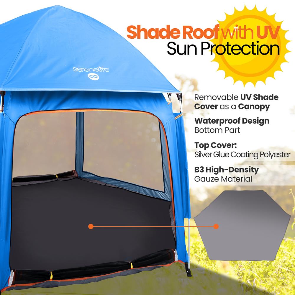 Portable And Foldable Playpen - Lightweight, Easily Collapsible, Play Yard Crib For Indoor & Outdoor Use, For Baby Or Toddler With 6 Panel Playpen Mattress (Blue)