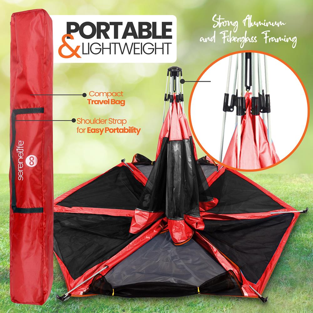 Portable And Foldable Playpen - Lightweight, Easily Collapsible, Play Yard Crib For Indoor & Outdoor Use, For Baby Or Toddler With 6 Panel Playpen Mattress (Red)