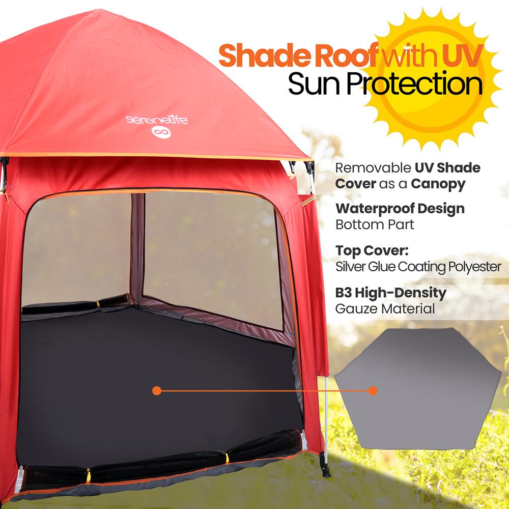 Portable And Foldable Playpen - Lightweight, Easily Collapsible, Play Yard Crib For Indoor & Outdoor Use, For Baby Or Toddler With 6 Panel Playpen Mattress (Red)