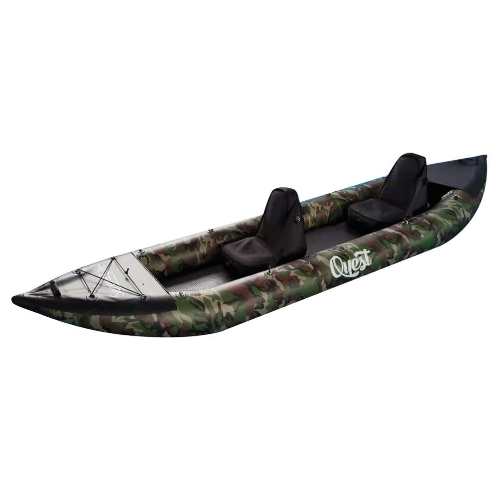 Inflatable 2-Person Kayak, Lightweight PVC, 660lb Capacity, Camo
