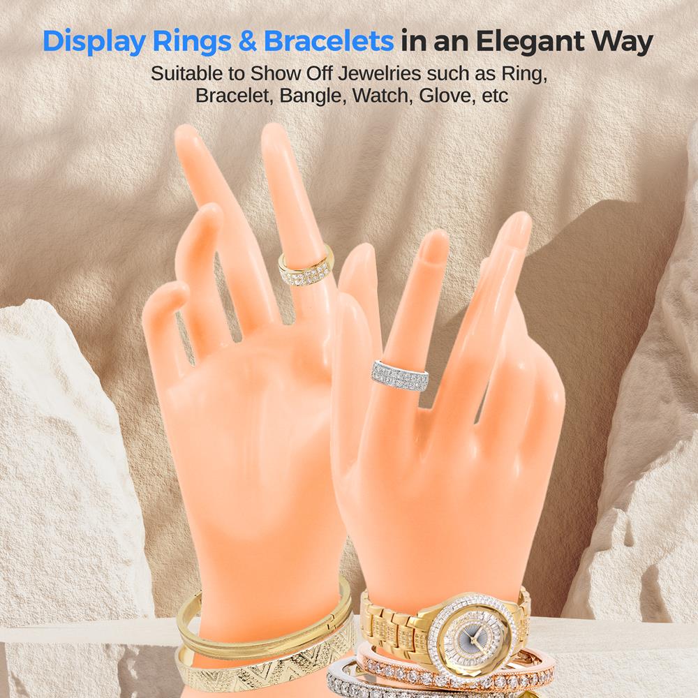Jewelry Display Hand Stand, Elegant 3D Display, Sturdy PP, Skin Tone