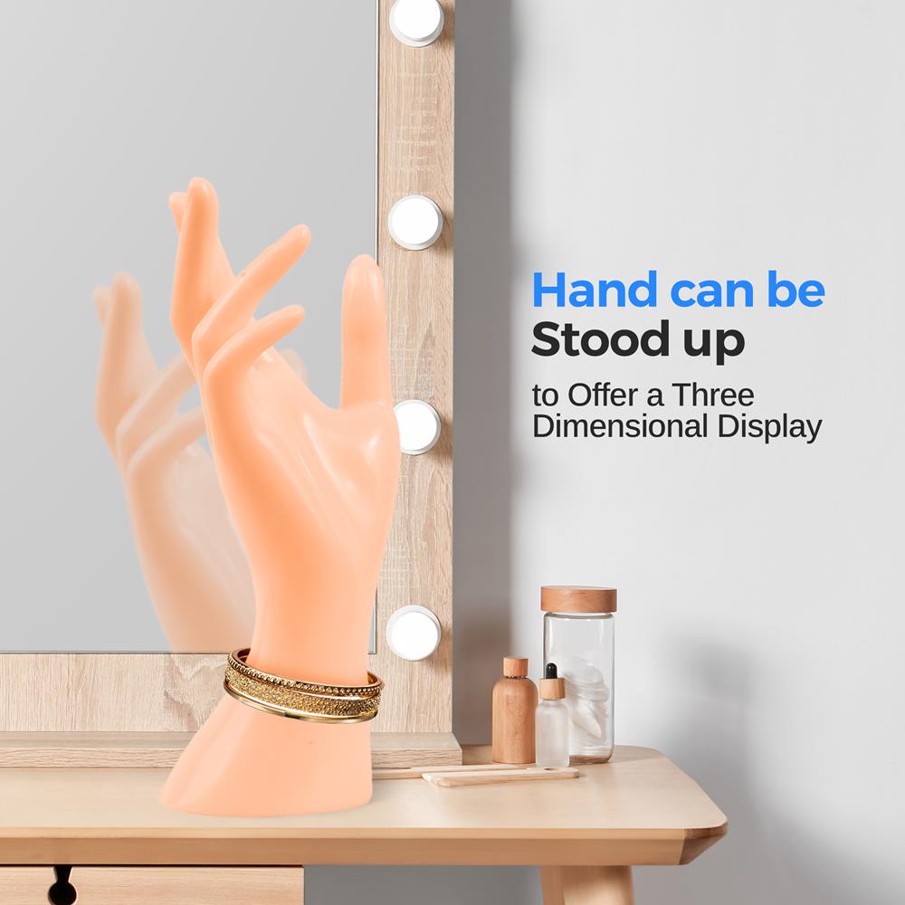 Jewelry Display Hand Stand, Elegant 3D Display, Sturdy PP, Skin Tone