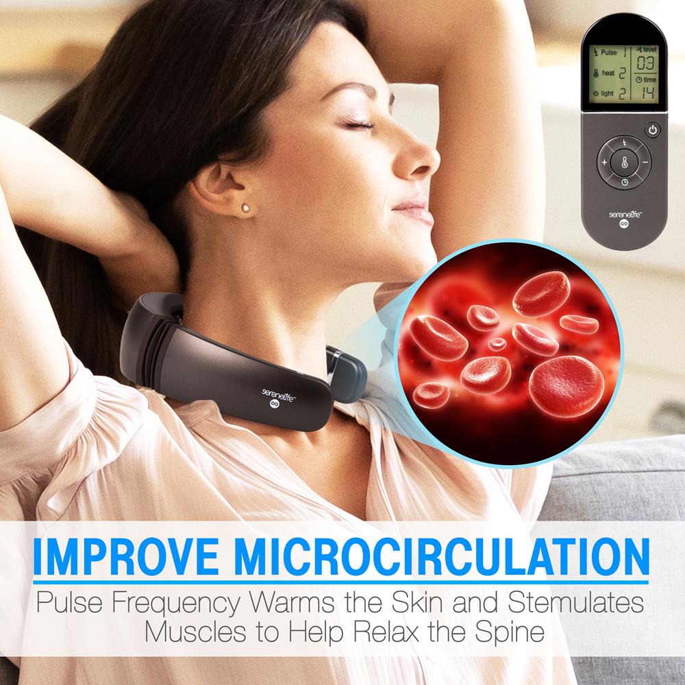 Digital Neck Massager Stress Relief Rechargeable Battery Red Light Therapy