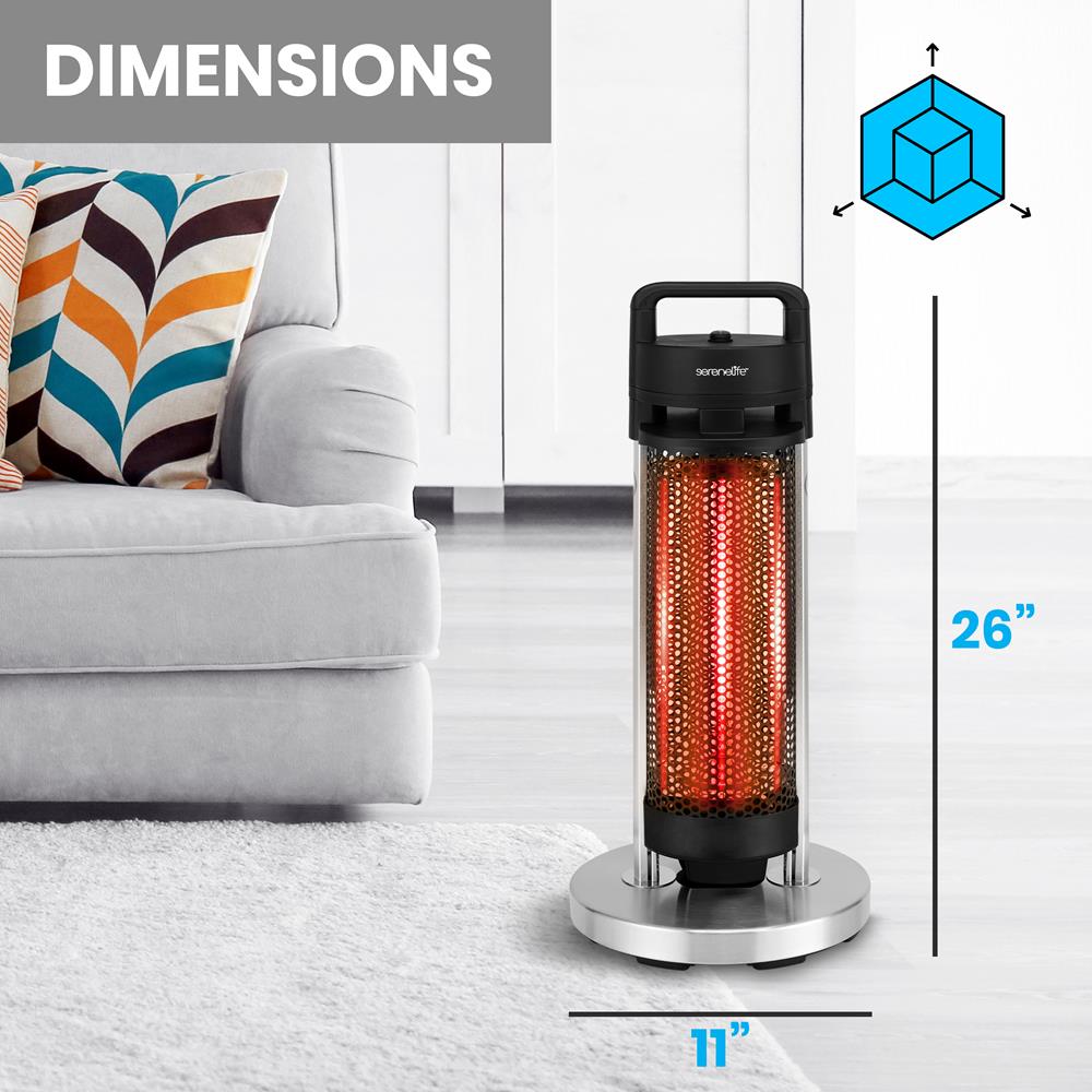 Infrared Patio Heater, Efficient Carbon Fiber, Aluminum Frame, Indoor/Outdoor