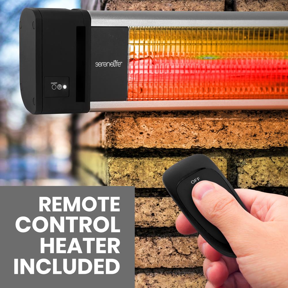 Infrared Patio Heater, Efficient 1500W, Aluminum, Remote Control