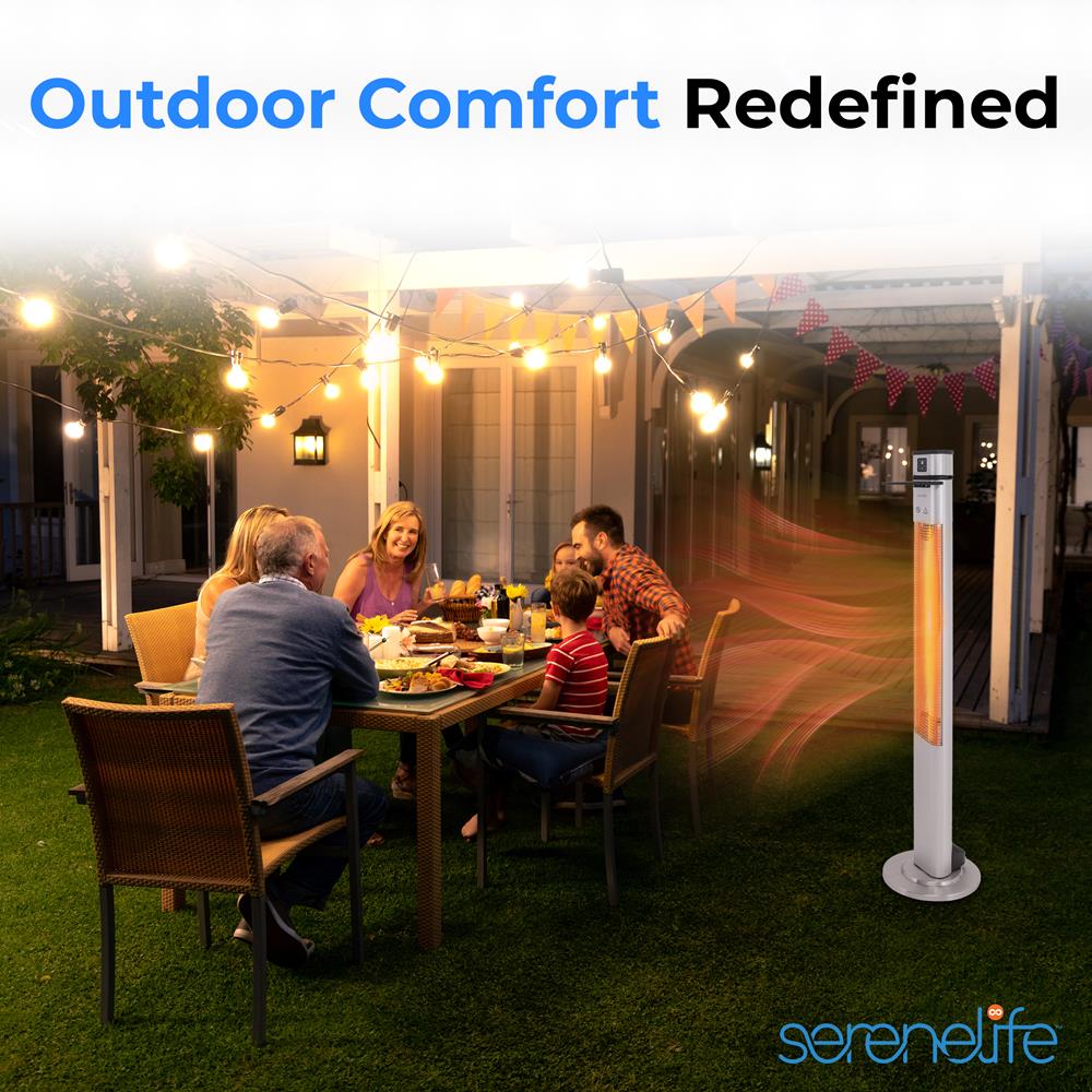 Infrared Patio Heater 1500W Remote Control Aluminum Alloy Indoor/Outdoor