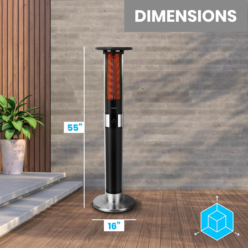 Infrared Patio Heater, Efficient 1500W, Aluminum Frame, Remote Control