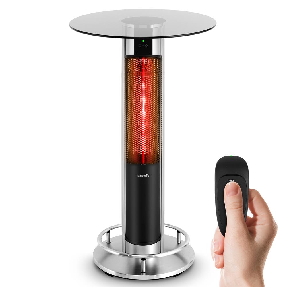 Infrared Patio Heater, Efficient Sun-like Heat, Carbon Fiber, Off Black