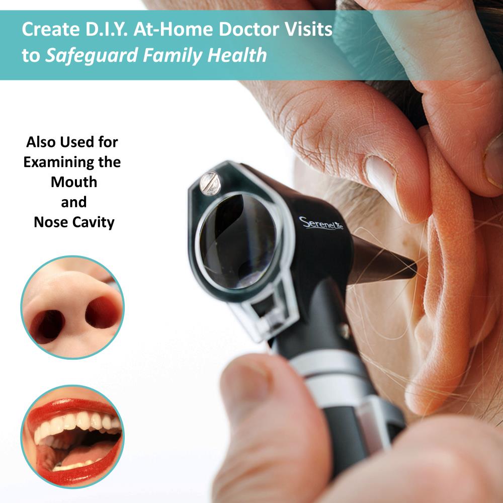 Fiber Optic Otoscope 3X Magnification LED Light Includes Ear Tips