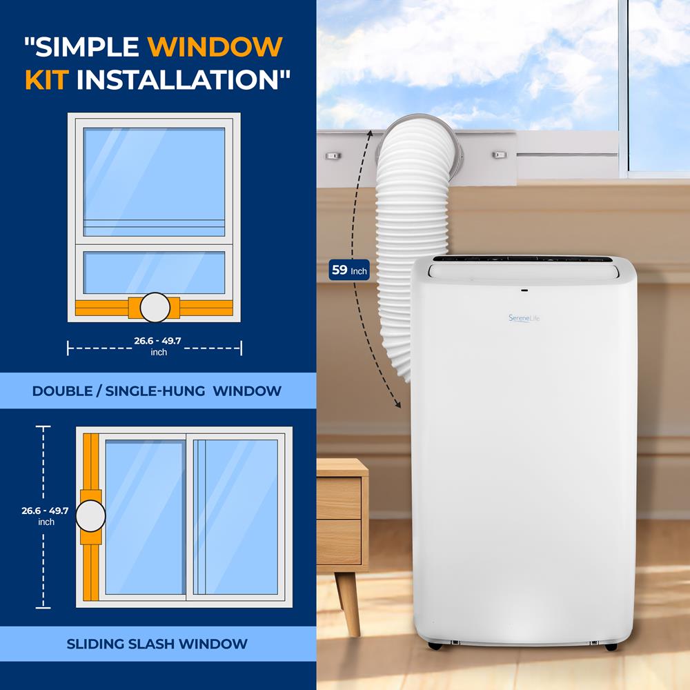 Portable Air Conditioner 14,000 BTU Efficient Cooling Dehumidifier White