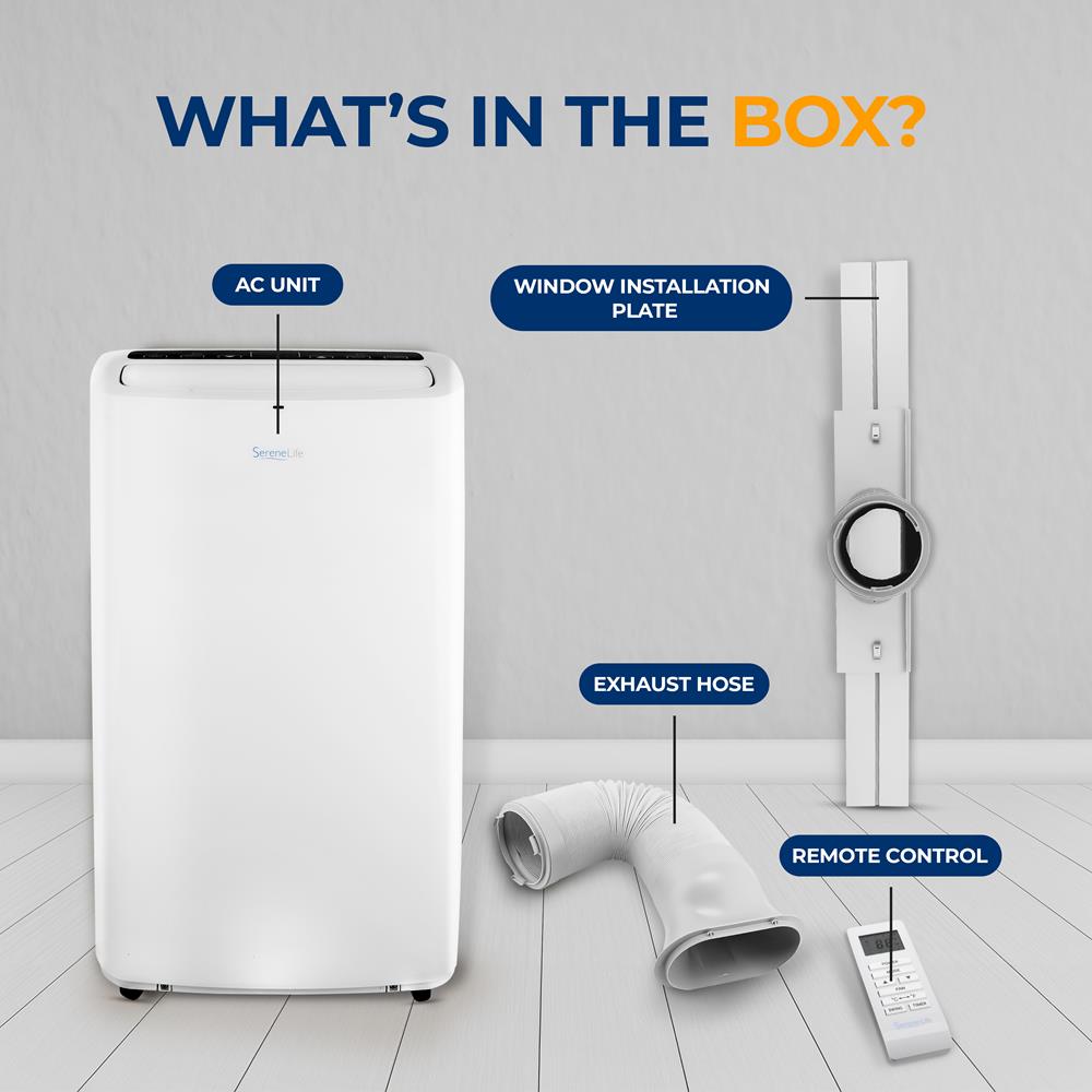 Portable Air Conditioner 14,000 BTU Efficient Cooling Dehumidifier White