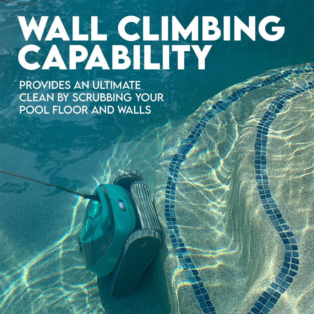 Robotic Pool Cleaner, Effortless Cleaning, Dual Brushes, Inground Pools