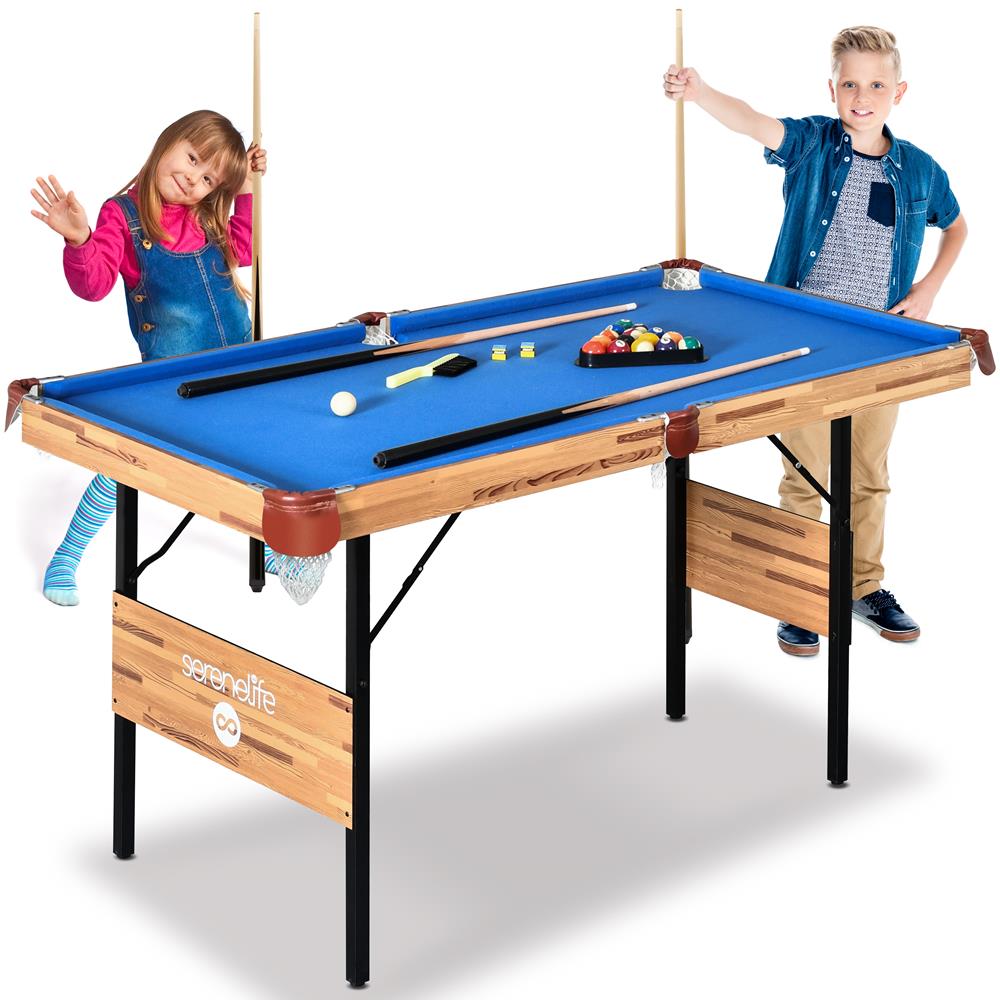 54'' Portable And Foldable Wooden Pool Table With Accessory Kit