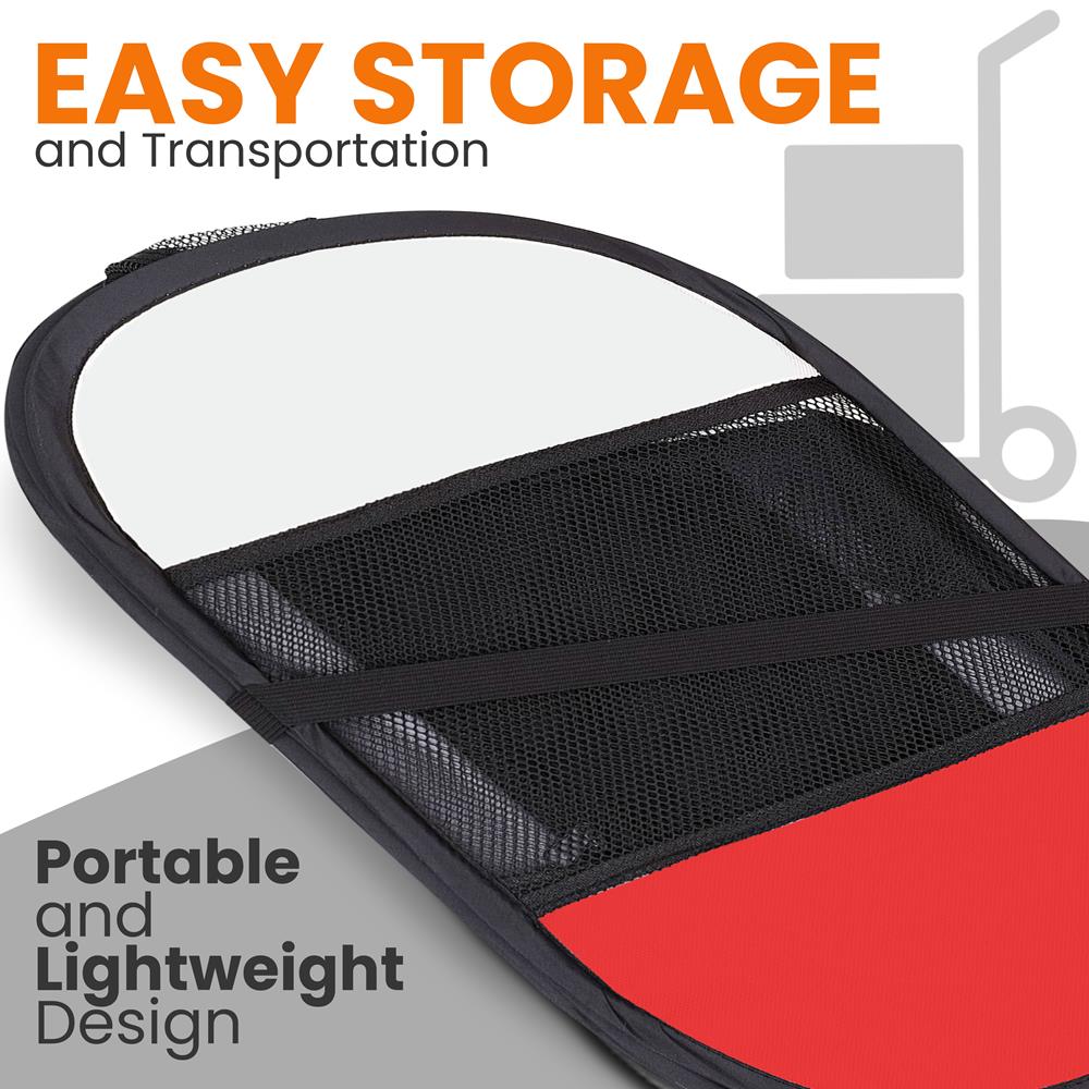 Large Portable And Foldable Pet Tent - Lightweight, Easily Collapsible, Play Yard Crib For Indoor & Outdoor Use With Portable Folding Pet Bowl (Red)