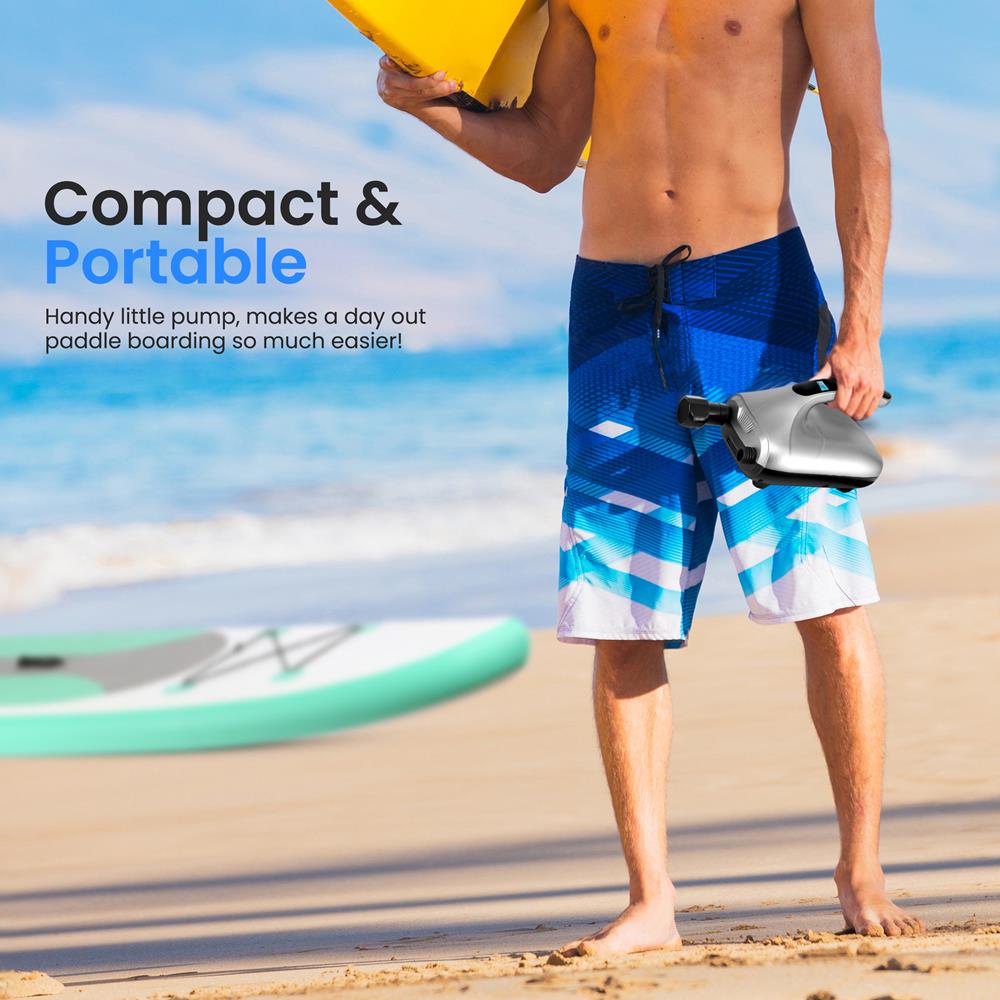 Electric Paddle Board Pump - Fast Inflation, 20 PSI, LCD Display