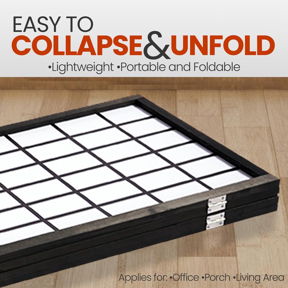 4-Panel Room Divider, Privacy Screen, Wood & Cloth, Freestanding, Foldable