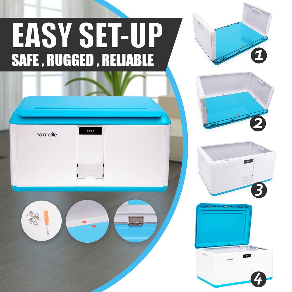 Lockable Storage Box 21 Gal Secure Combo Lock Reinforced ABS