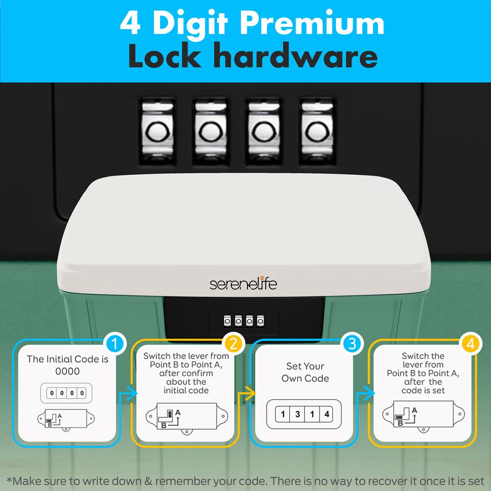 Lockable Storage Bin 1 Gallon Capacity ABS Material Green