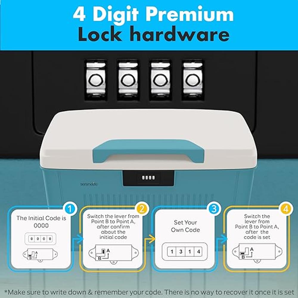 Lockable Storage Bin 6.5 Gal Capacity ABS Material Blue