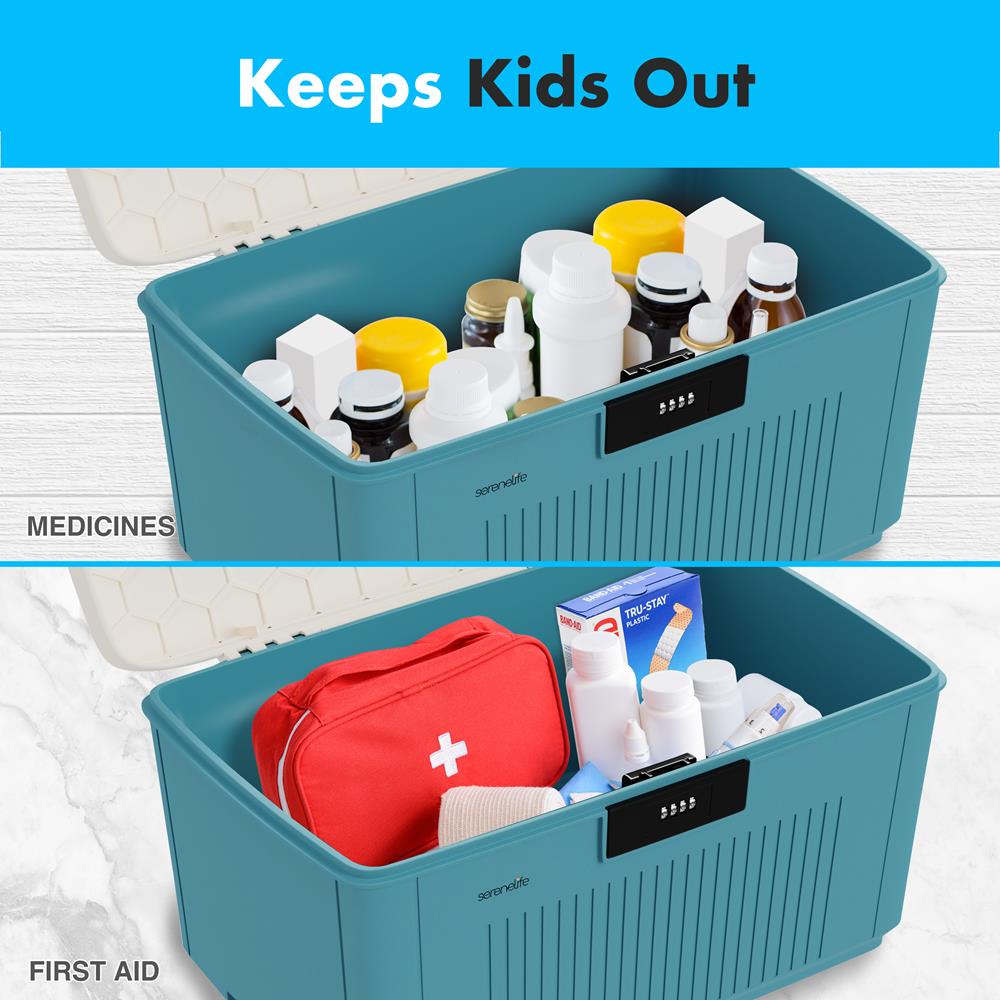 Lockable Storage Bin 6.5 Gal Capacity ABS Material Blue