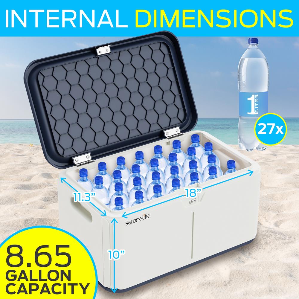 Lockable Storage Box 8 Gal Capacity ABS Material Navy Blue