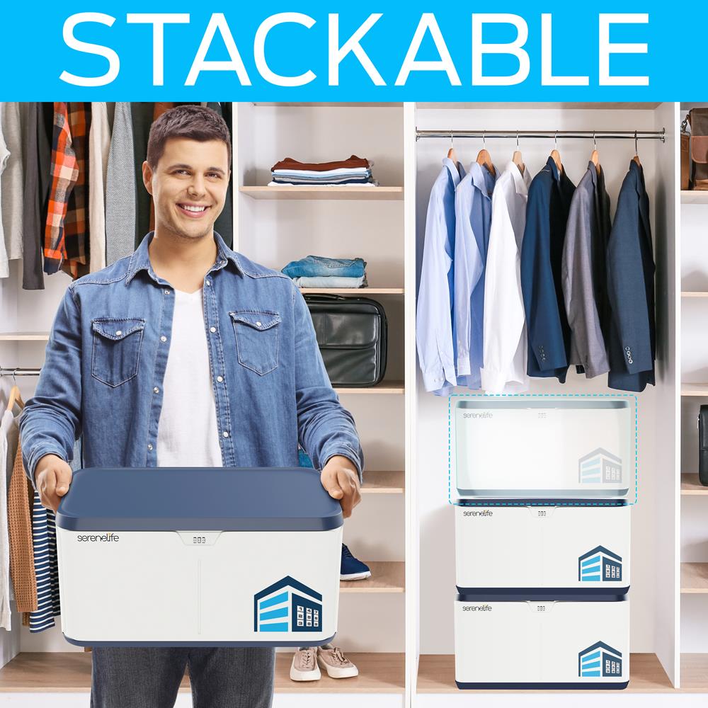 Lockable Storage Box 8 Gal Capacity ABS Material Navy Blue