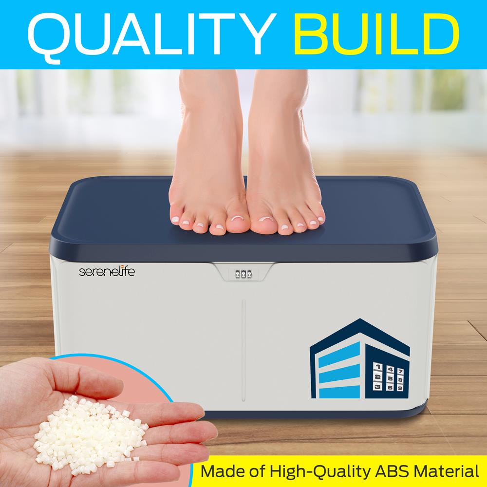 Lockable Storage Box 8 Gal Capacity ABS Material Navy Blue