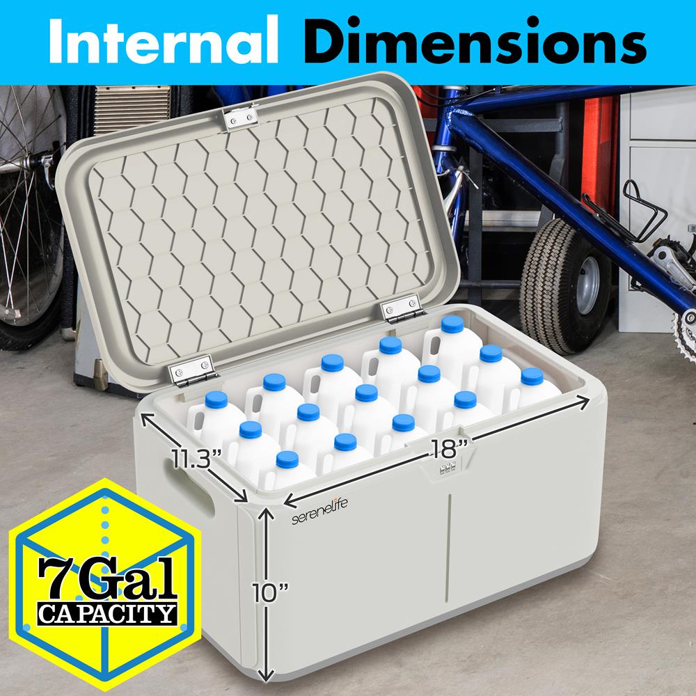 Lockable Storage Box 7 Gal Capacity ABS Material Light Gray