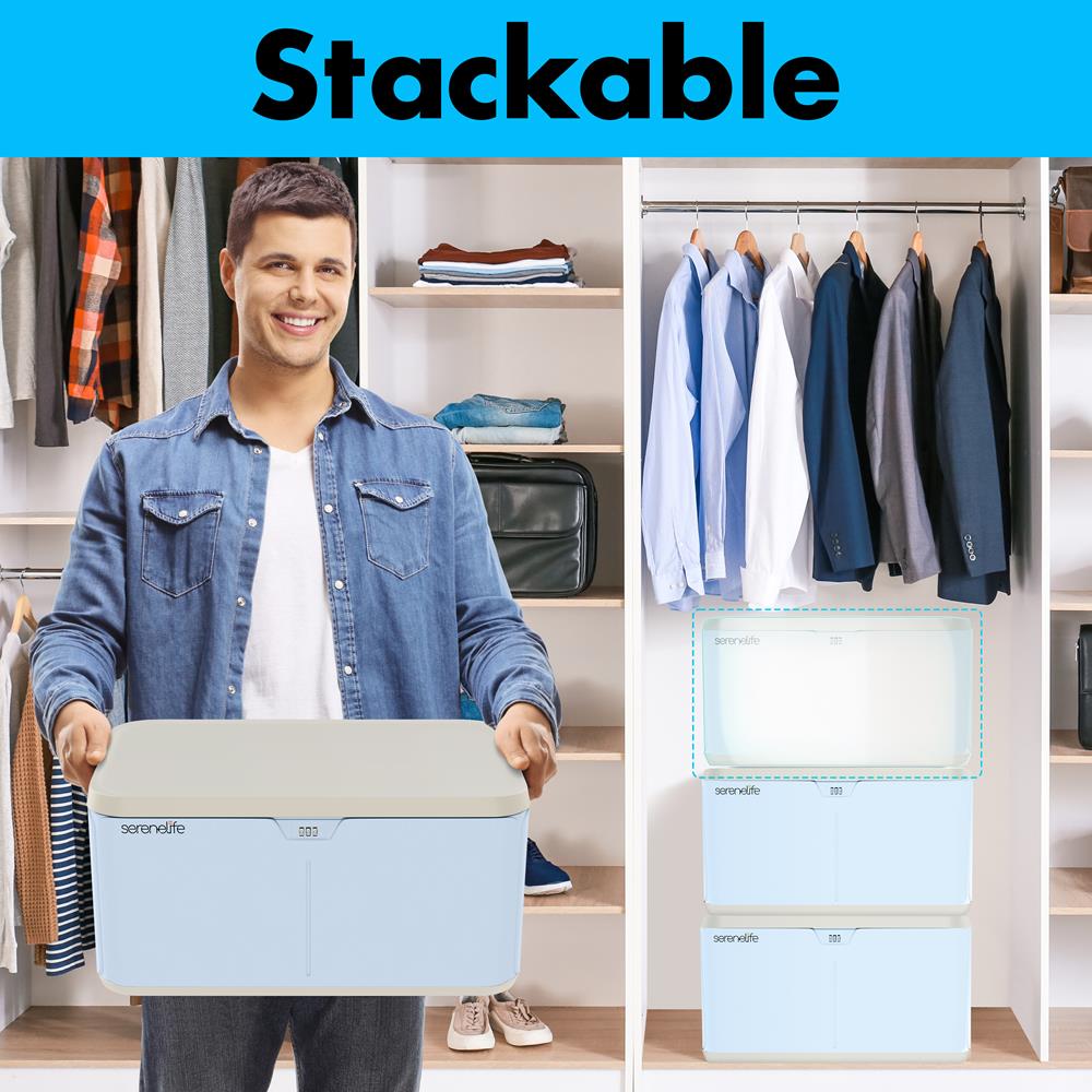 Lockable Storage Box 7 Gal Capacity ABS Material Light Blue