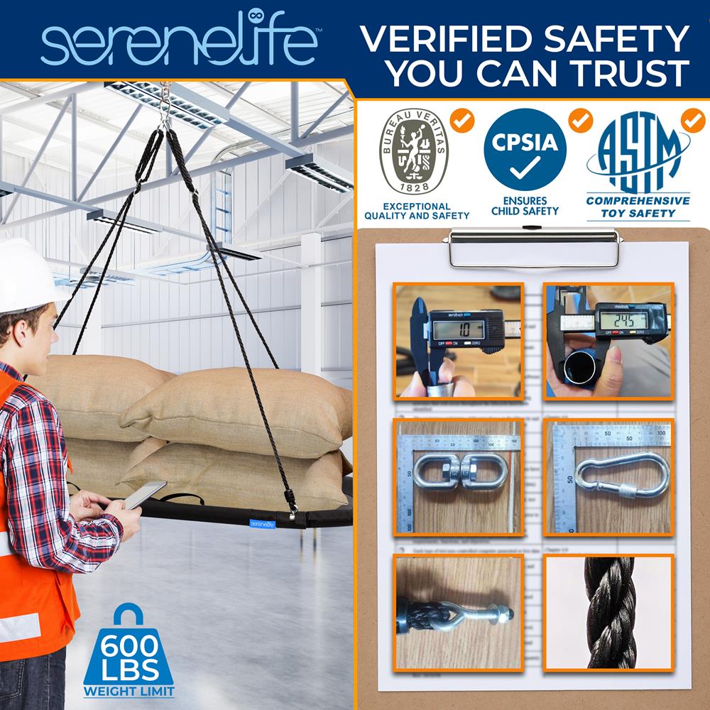 40" Saucer Swing with Pillow and Handles