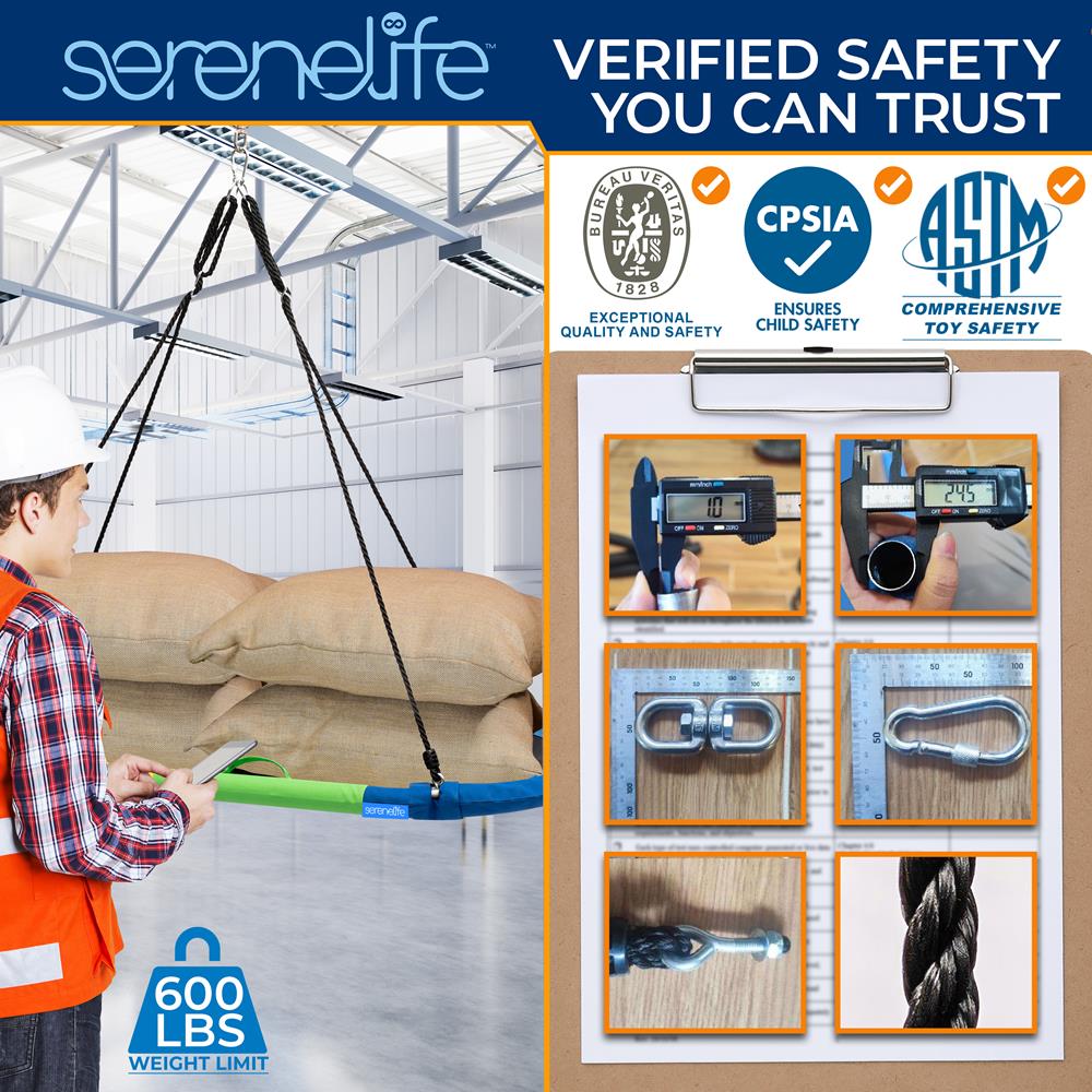 40" Saucer Swing with Pillow and Handles