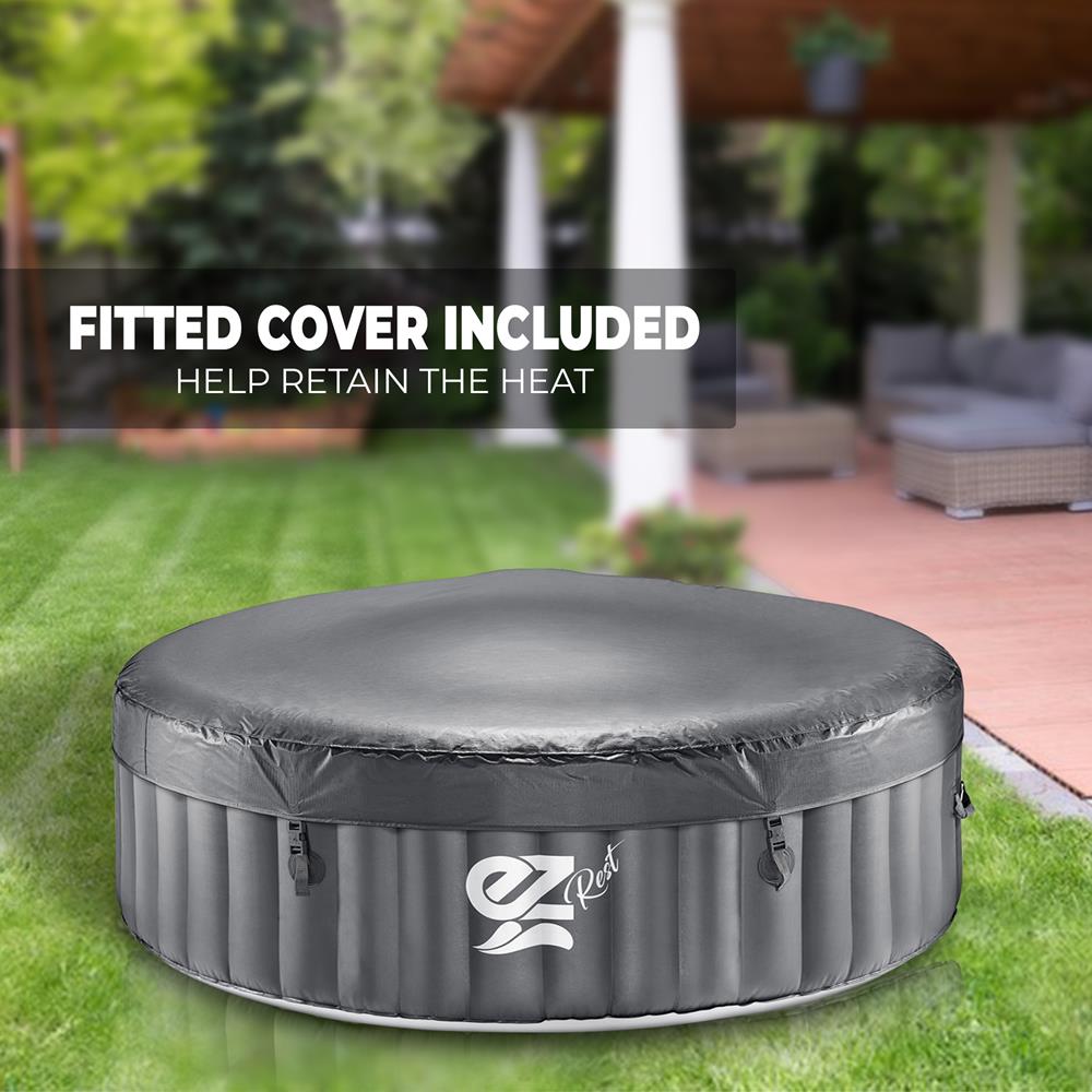 6-Person Inflatable Hot Tub Spa, 130 Jets, LED Lights, Remote Control