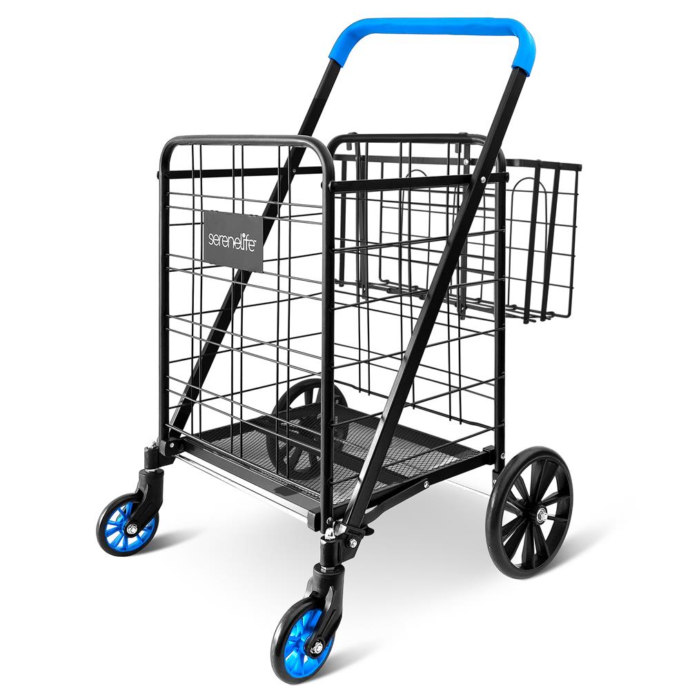 Collapsible Utility Cart - Compact Folding, Easily Collapsible And Portable To Save Space, Lightweight Trolley With Rolling Swivel Wheels