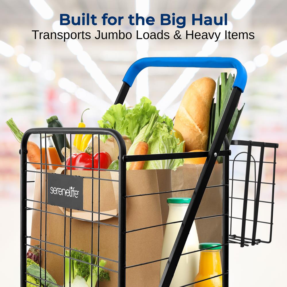 Collapsible Utility Cart - Compact Folding, Easily Collapsible And Portable To Save Space, Lightweight Trolley With Rolling Swivel Wheels