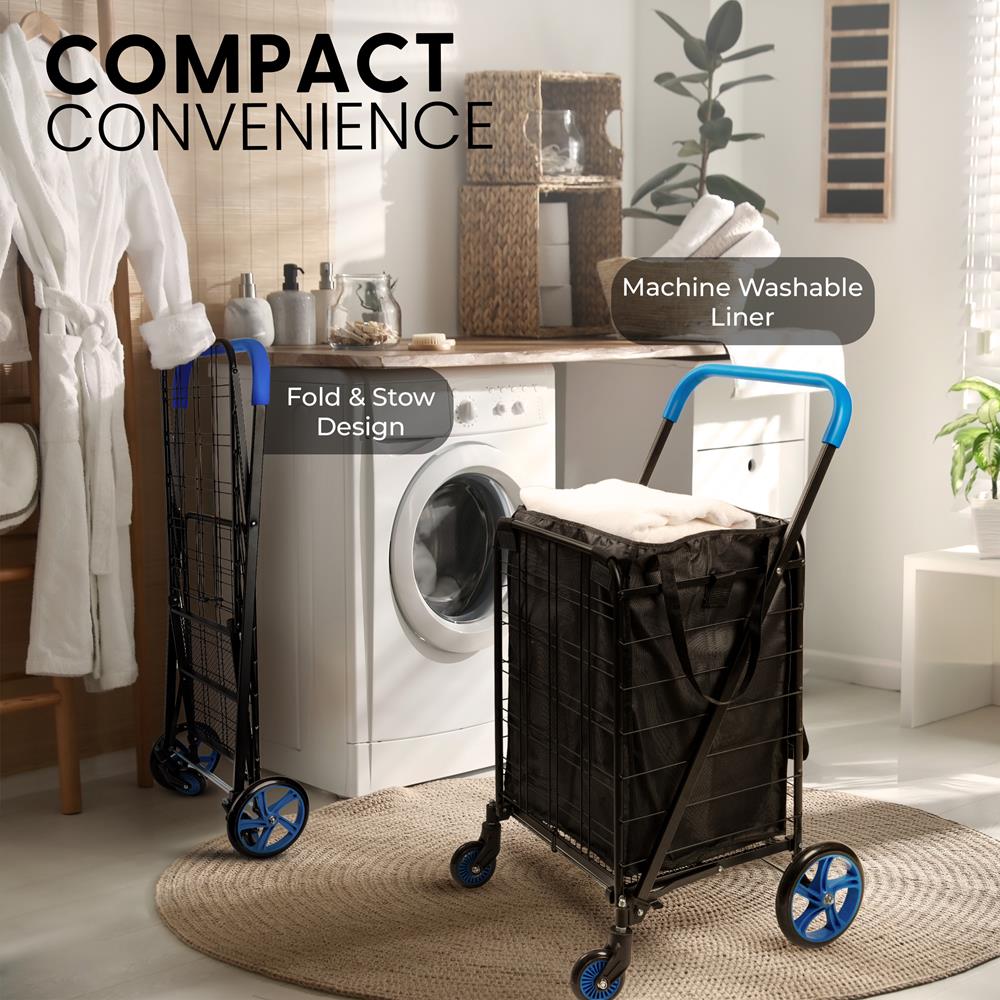 Foldable Shopping Cart With Cart Liner