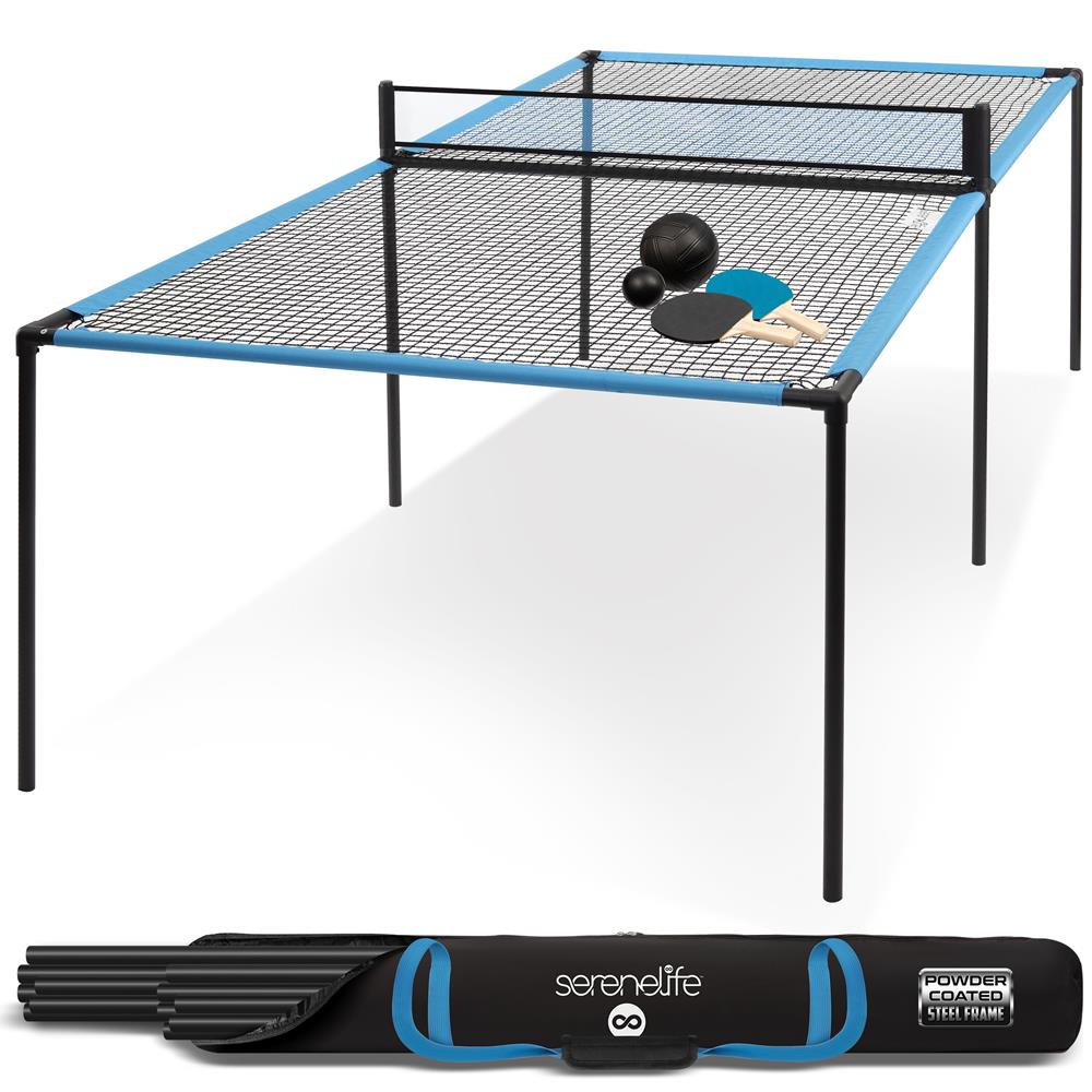 Trampoline Ping Pong Table - Portable, Adjustable Steel Frame, Indoor/Outdoor