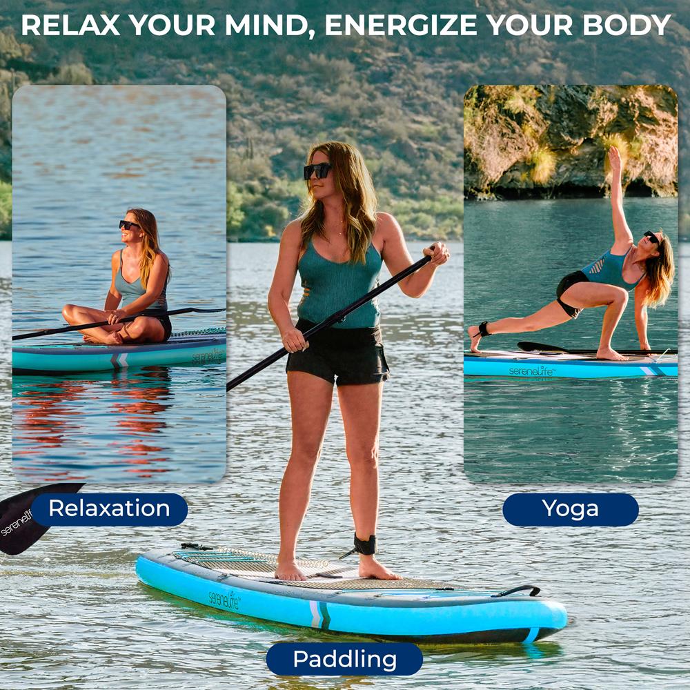 Inflatable Paddleboard, Stable Design, Non-Slip Deck, Blue