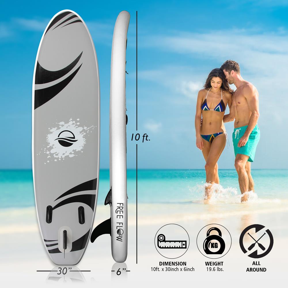 Inflatable Paddle Board, Stable Design, 3 Fins, Non-Slip Deck, 10'6"