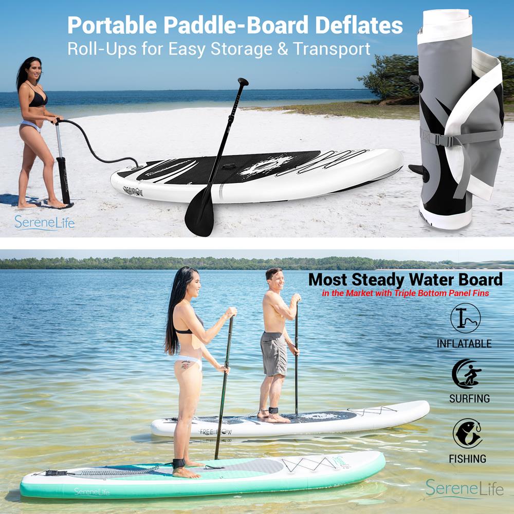 Inflatable Paddle Board - Stable Non-Slip Deck, 10'10", Easy Storage