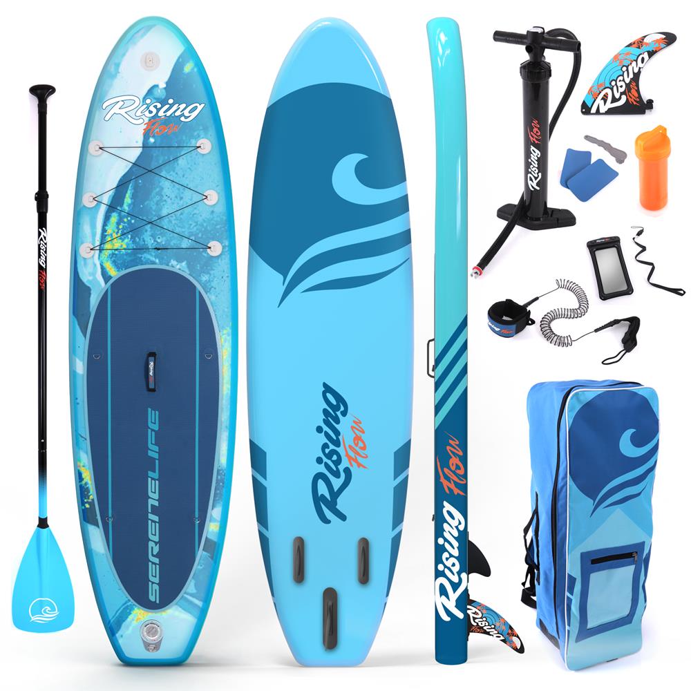 Inflatable Paddle Board - Stable Non-Slip Deck, 10'6", Portable, Blue