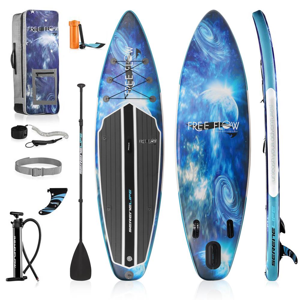 Inflatable Paddle Board - Stable Non-Slip Deck, 10'6", Space Blue