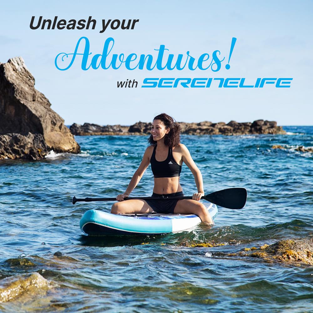 Inflatable Paddle Board - Stable Non-Slip Deck, 10'6", Space Blue