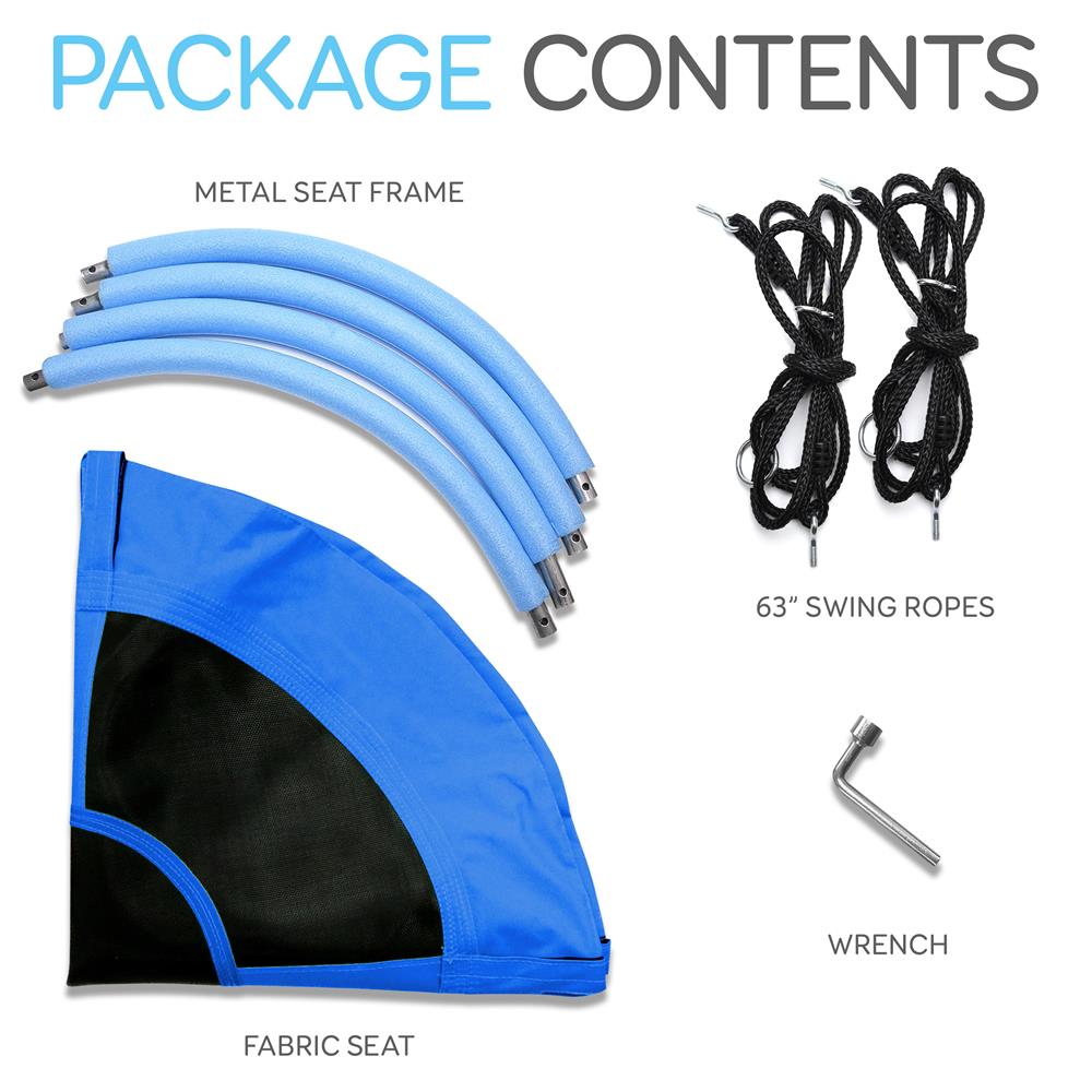 Saucer Swing 40" for Kids, Waterproof, Padded Frame, Blue